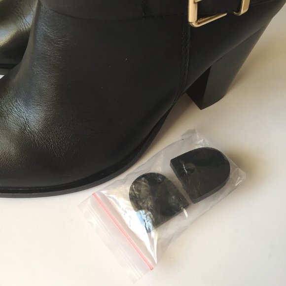 LE CHÂTEAU Chunky Heel Ankle Boots Women's Size 6 (US) /37(EUR) /Black Leather - Picture 11 of 11